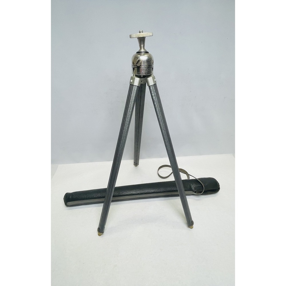 Bilora Stabilo 1114 Vtg Tripod with Ball Head With Leather Case Extends To 31"